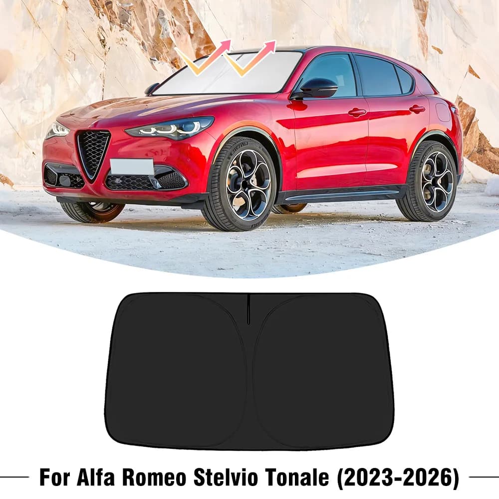 Parasole per Parabrezza Auto Alfa Romeo Stelvio Tonale 2023-2026, Copertura Anteriore, Protezione UV, Accessori