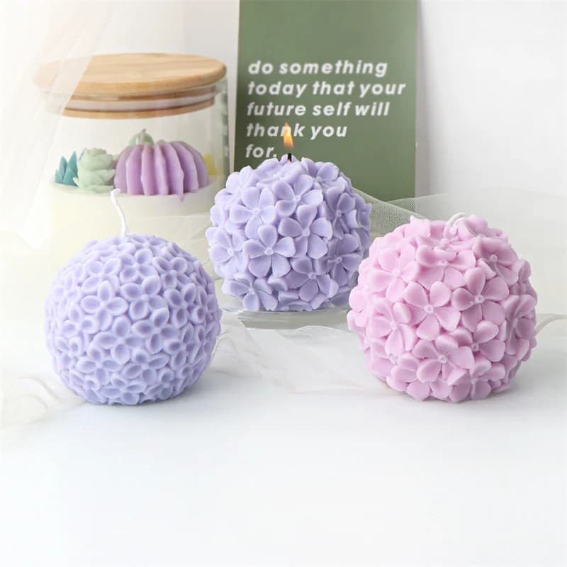 Stampi per candele in Silicone con sfera di fiori candele per artigianato per aromaterapia stampo in resina per fiori sferico per souvenir di nozze fatti a mano