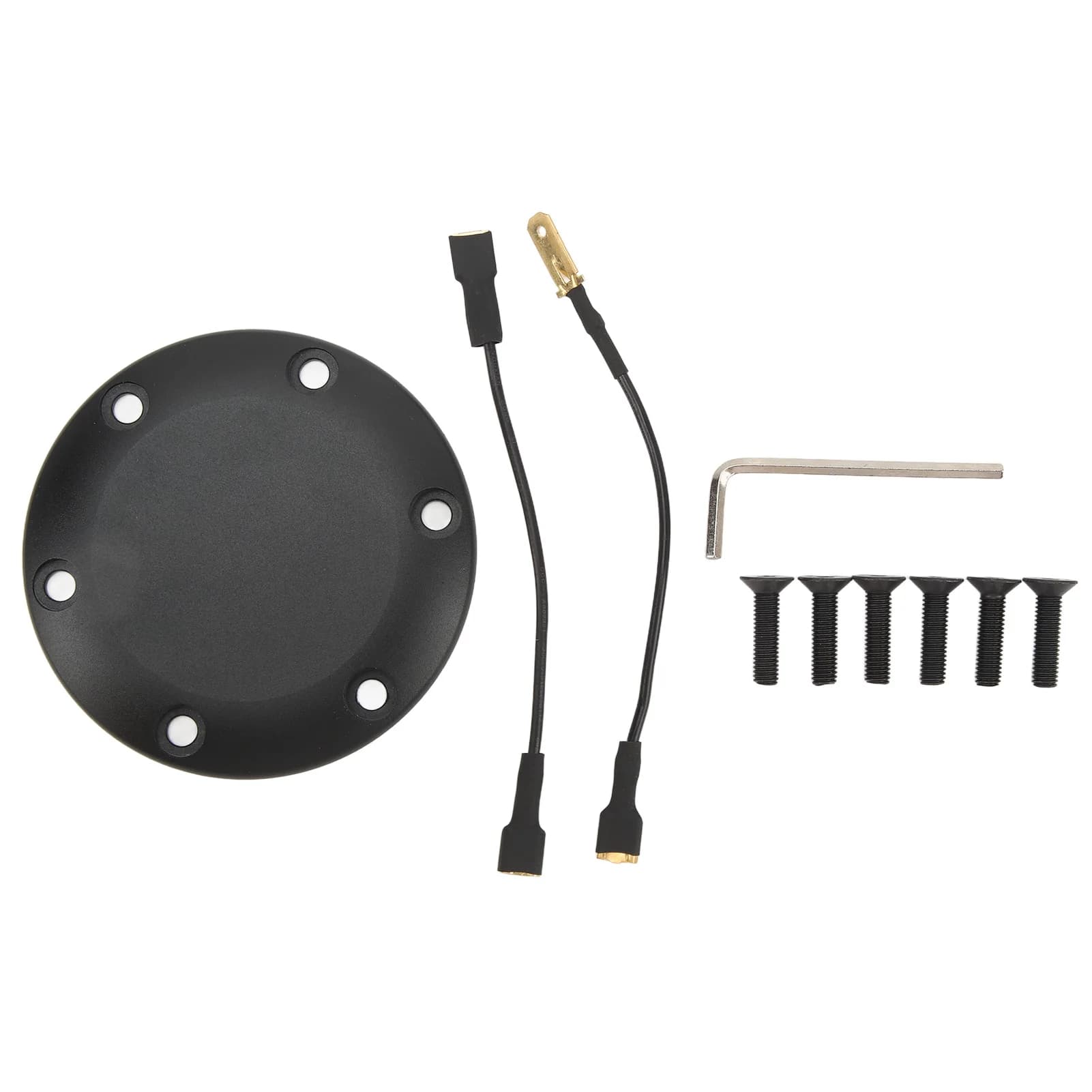 6-hole head cover in aluminium diameter 84mm black easy universal installation for MOMO Nardi VERTEX