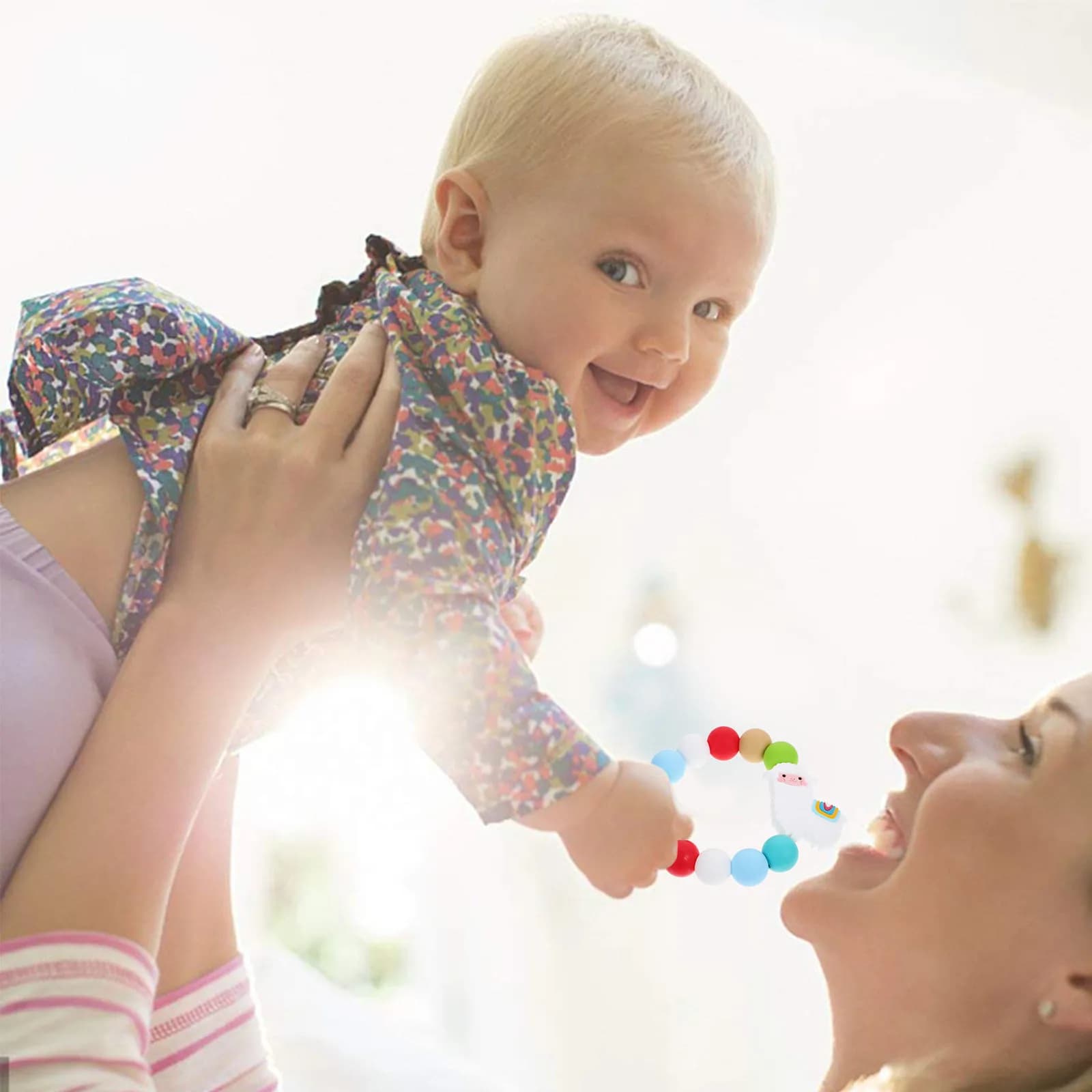 Braccialetto Massaggiagengive in Silicone per Neonati e Bambini, Design a Perline da Polso, Delicato sulla Gengiva, Sicuro e Confortevole al Tatto