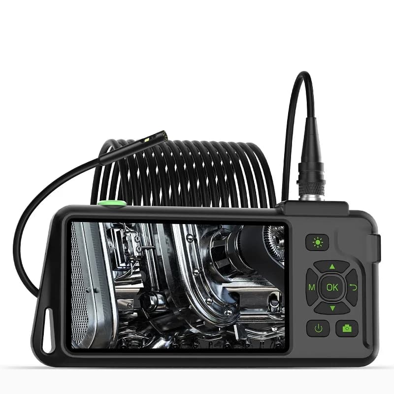 Endoscopio con Schermo IPS da 5'' a Lente Singola, Doppia o Tripla, 1080P, Design Diviso, IP67, Boroscopio con Autofocus, Telecamera d'Ispezione da 8mm 1920P per Auto