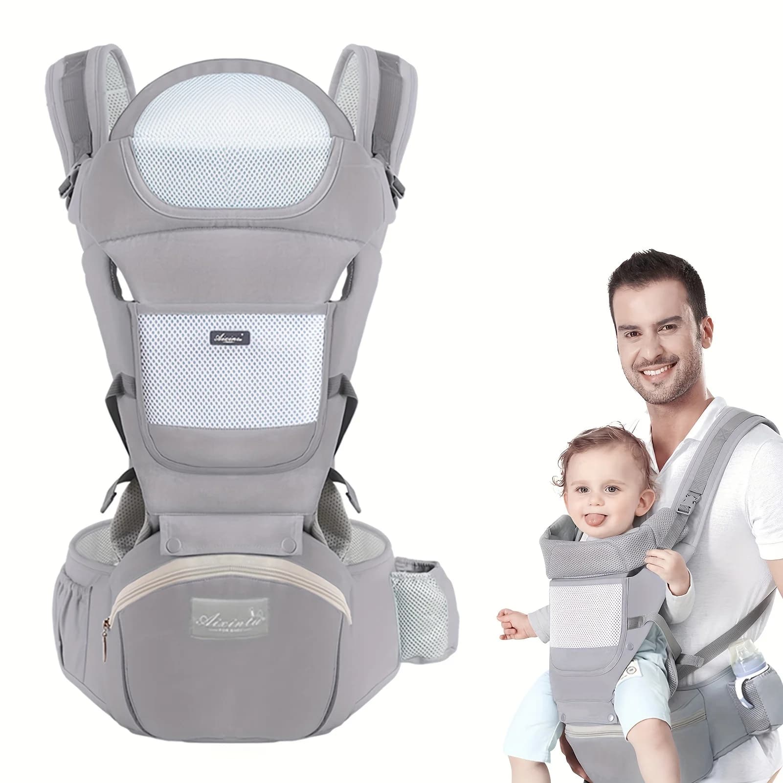Marsupio Porta Bebè Multifunzionale 6-in-1, da Neonato a Bambino, con Accessori