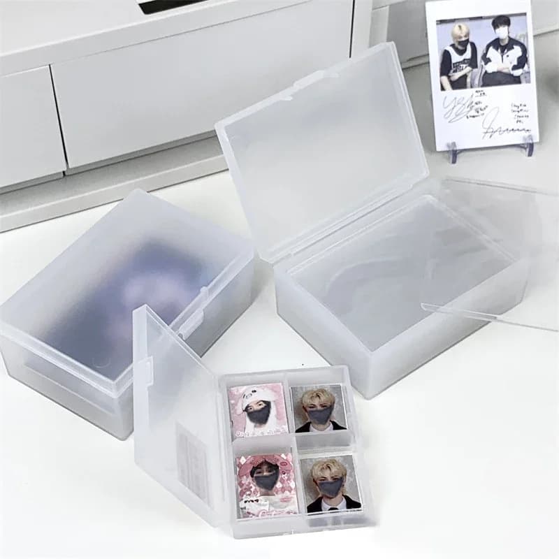 1PC Carte fotografiche con vibrazione smerigliata Scatola di immagazzinaggio per piccole carte Scatola di immagazzinaggio per organizzatore da scrivania Scatola di classificazione Contenitore per gioielli