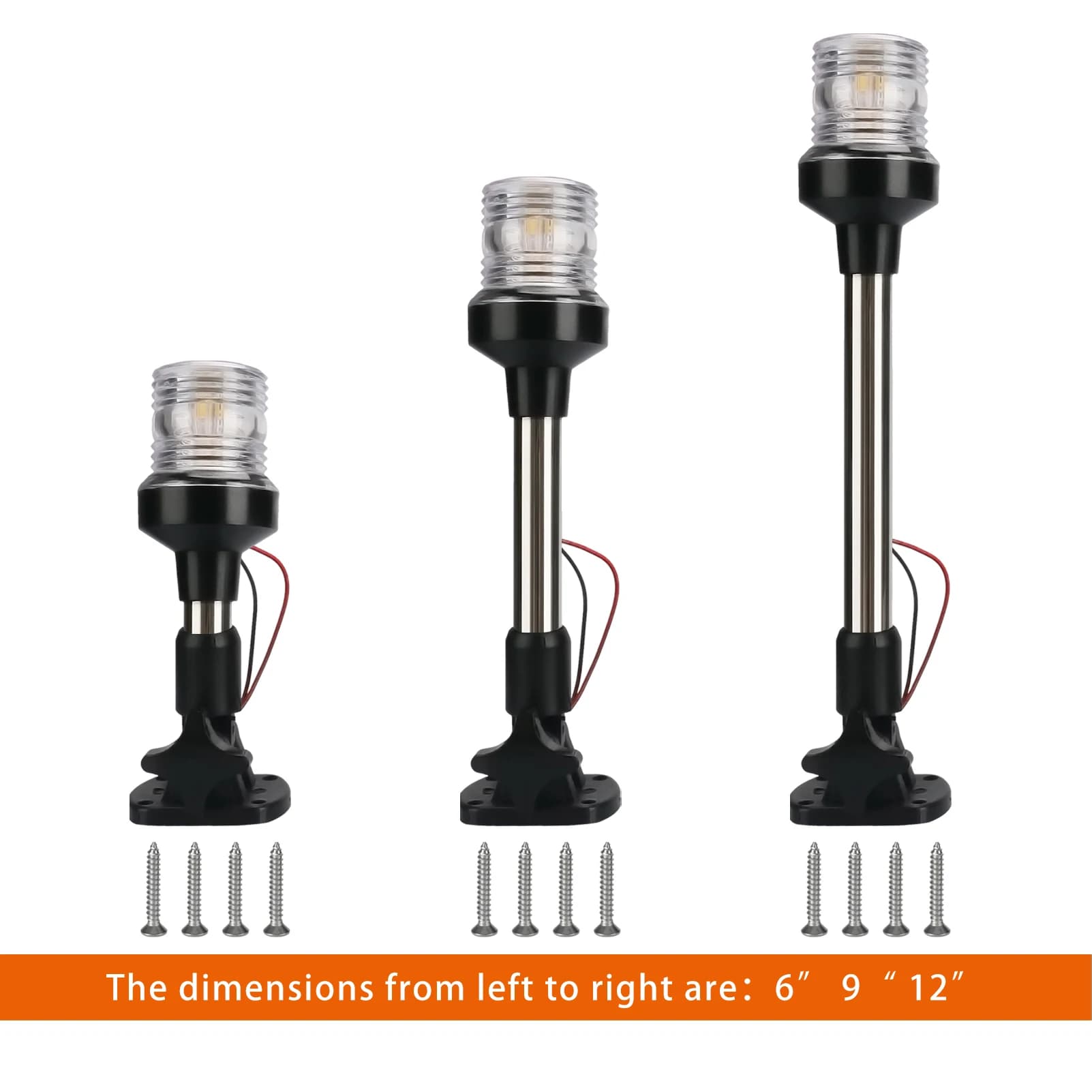 Luce di ancoraggio pieghevole a LED, lampada di segnalazione a vela per marina, accessori per yacht per barche, 12-24 V