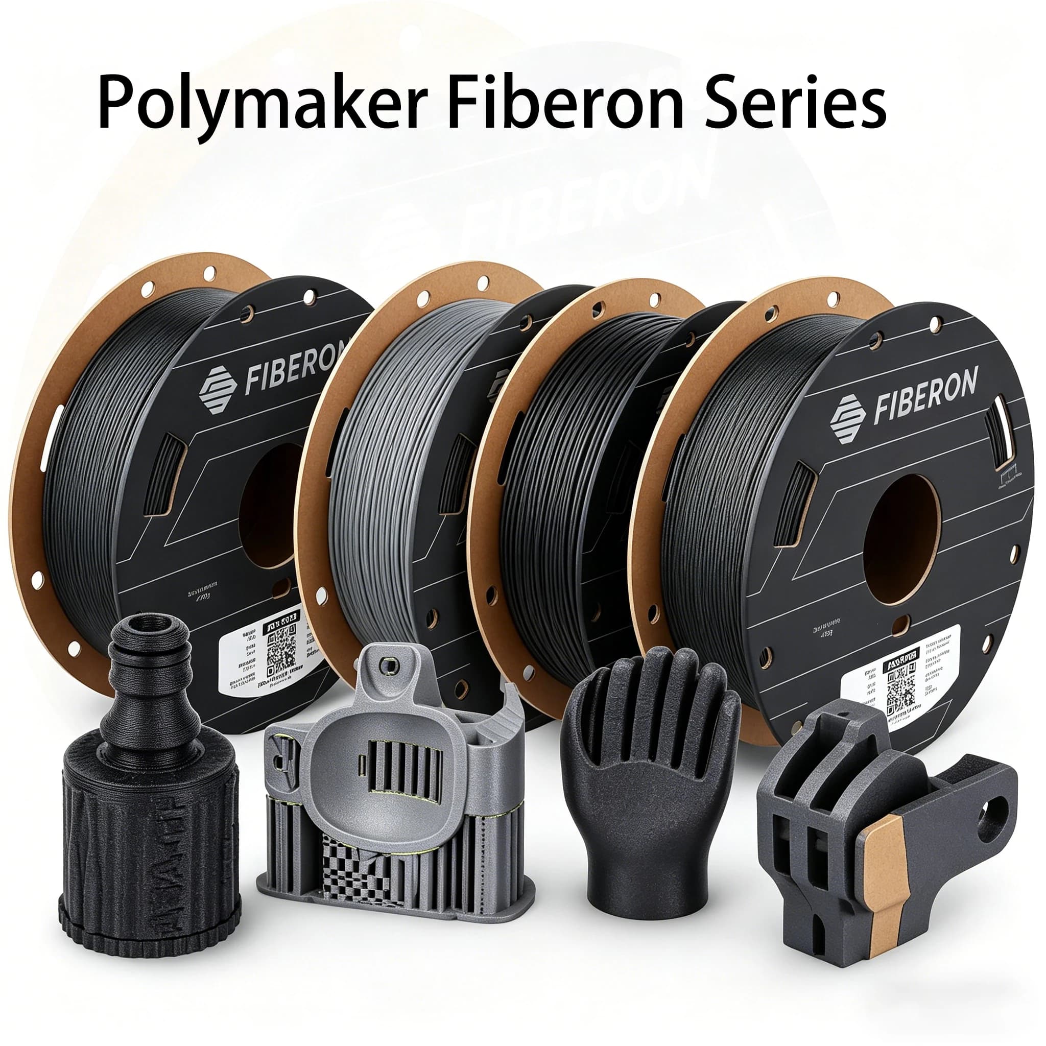 Filamento per Stampante 3D Polymaker Serie Fiberon Rinforzato con Fibra di Carbonio/Vetro 1.75mm 500g