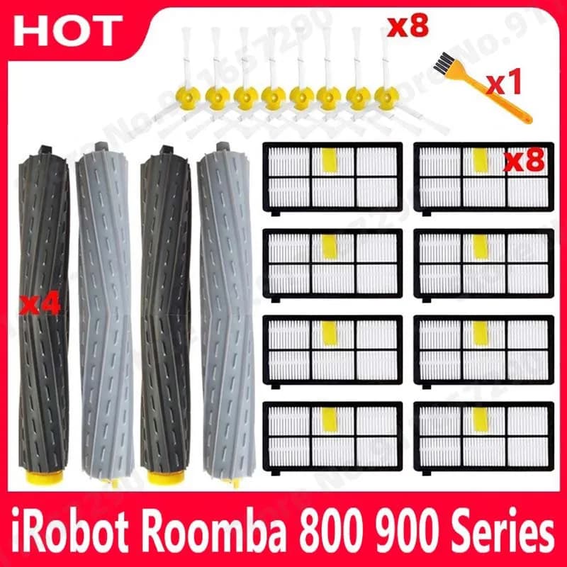 Spazzola Principale, Spazzola Laterale e Filtro HEPA per iRobot Roomba Serie 800 900 860 870 880 890 960 966 980 - Ricambi e Accessori per Robot Aspirapolvere