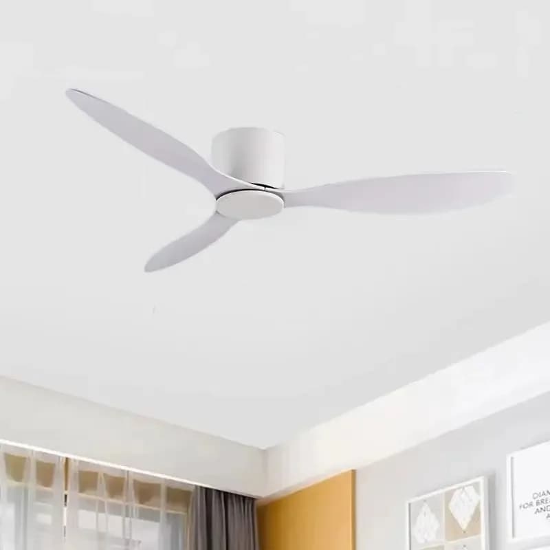 42-52 inch ceiling fans without light, with DC motor and remote control, for cooling, white color, wood, black