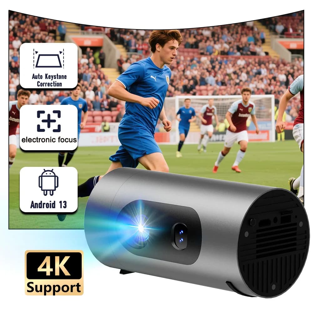 Il più recente proiettore domestico Q8 Mini Android 13 WIFI 6 con altoparlanti Il proiettore esterno per cinema portatile supporta la ricarica della banca di potere