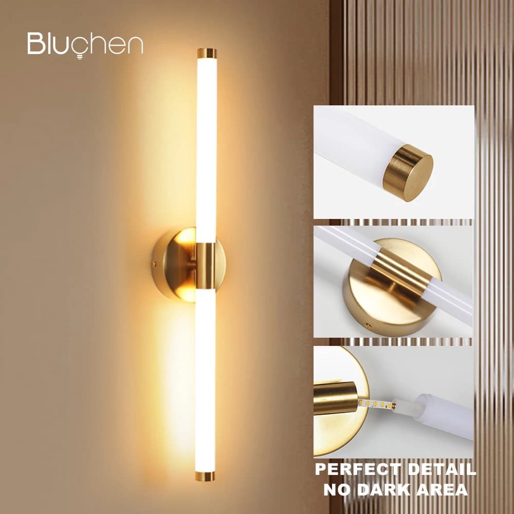 Designed LED Wall Lamp 400 550 mm Wall Lamp Applique Double Enlightenment Up Down Bathroom Wall Lighting Light Light with Golden Image