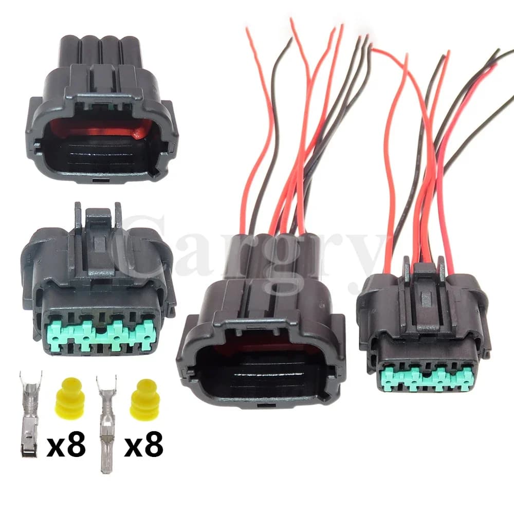 Set di 8 Connettori Elettrici 6918-1780 6185-1177 6188-0736 per Fari Auto, Compatibili con Nissan Sylphy Teana W-SM090RS-8PM-TY2-BL1