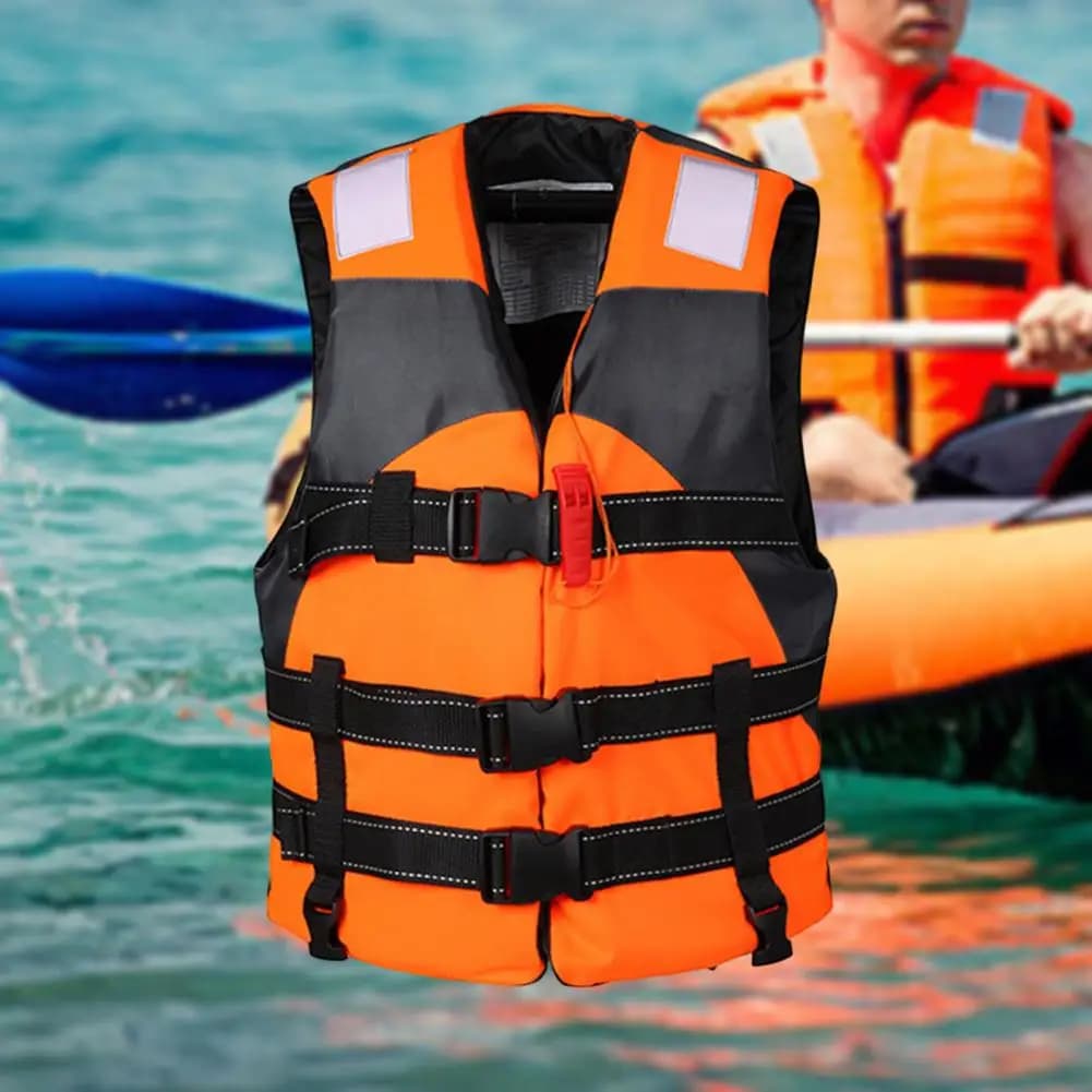 Giubbotto di salvataggio con fibbia anteriore giubbotto di salvataggio per adulti sicuro con chiusure regolabili per imbracatura per macchie di sicurezza per canottaggio per sport acquatici