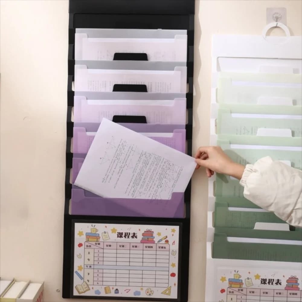Cartelle portadocumenti pieghevoli con 6 tasche, montabili a parete, organizer per documenti di grande capacità, multicolore, espandibili, con tasche a fisarmonica, per la casa