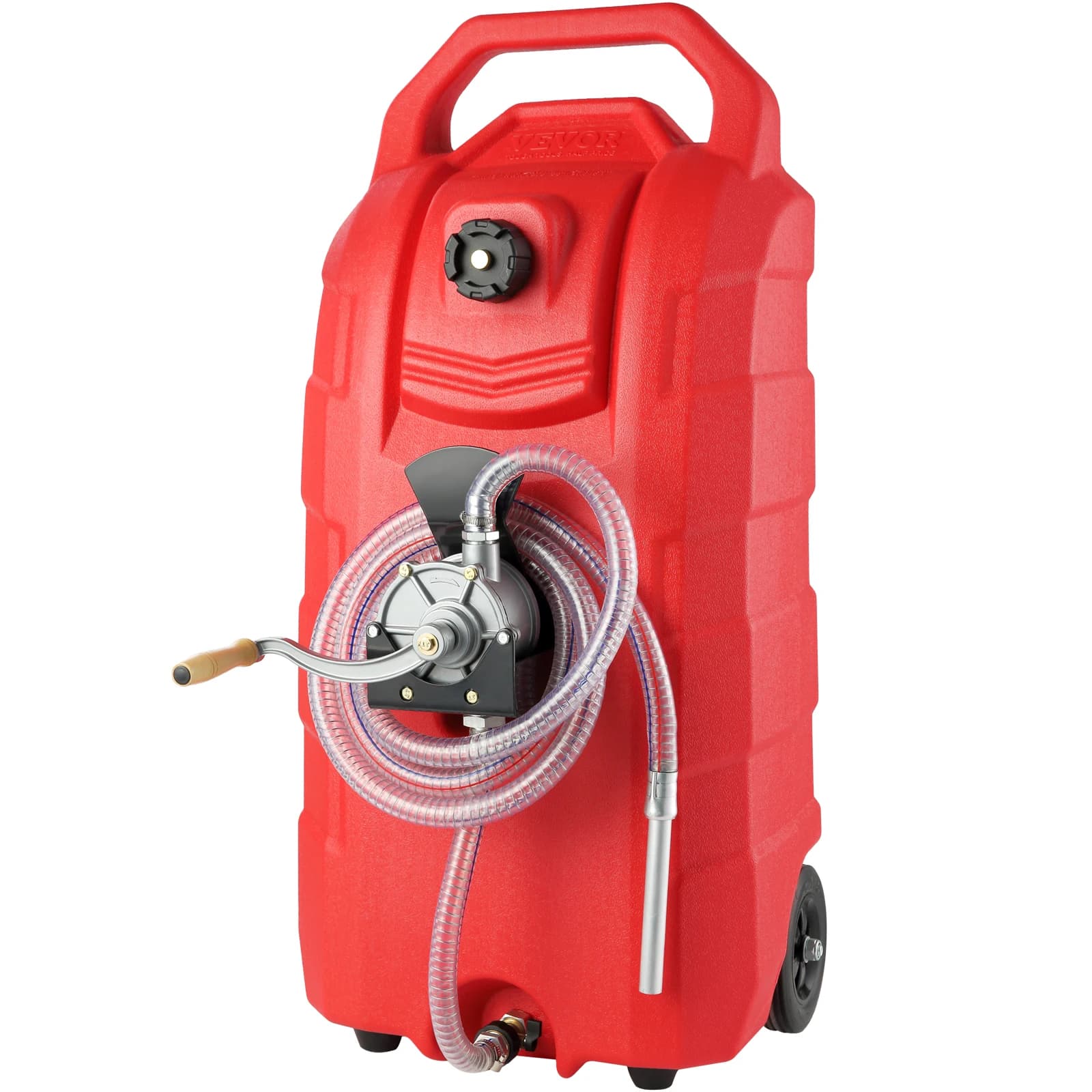 SucceBuy Contenitore per serbatoio di stoccaggio del gas portatile da 7,8 L/min con pompa manuale e ruote Trasferimento dell'olio per benzina diesel