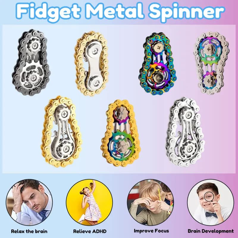 Fidget Metal Spinner Gear Gyro Alloy Metal Fidget Spinner High Speed Hand Spinner Fidget Toy Stress Anxiety Relief For Adult Kid