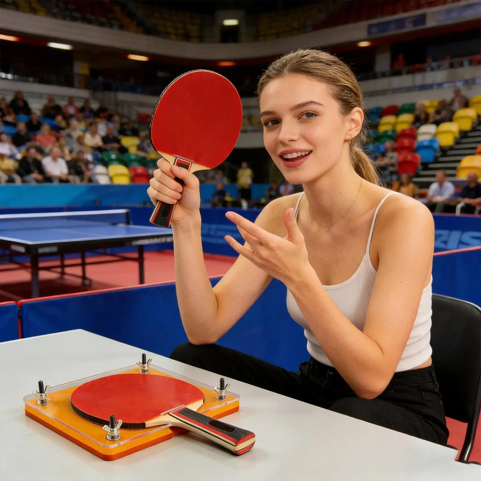 Ping Pong Rack Press Rubber Board for Ping Pong Manual Adjustable for Coaches Beginners Members of the Club