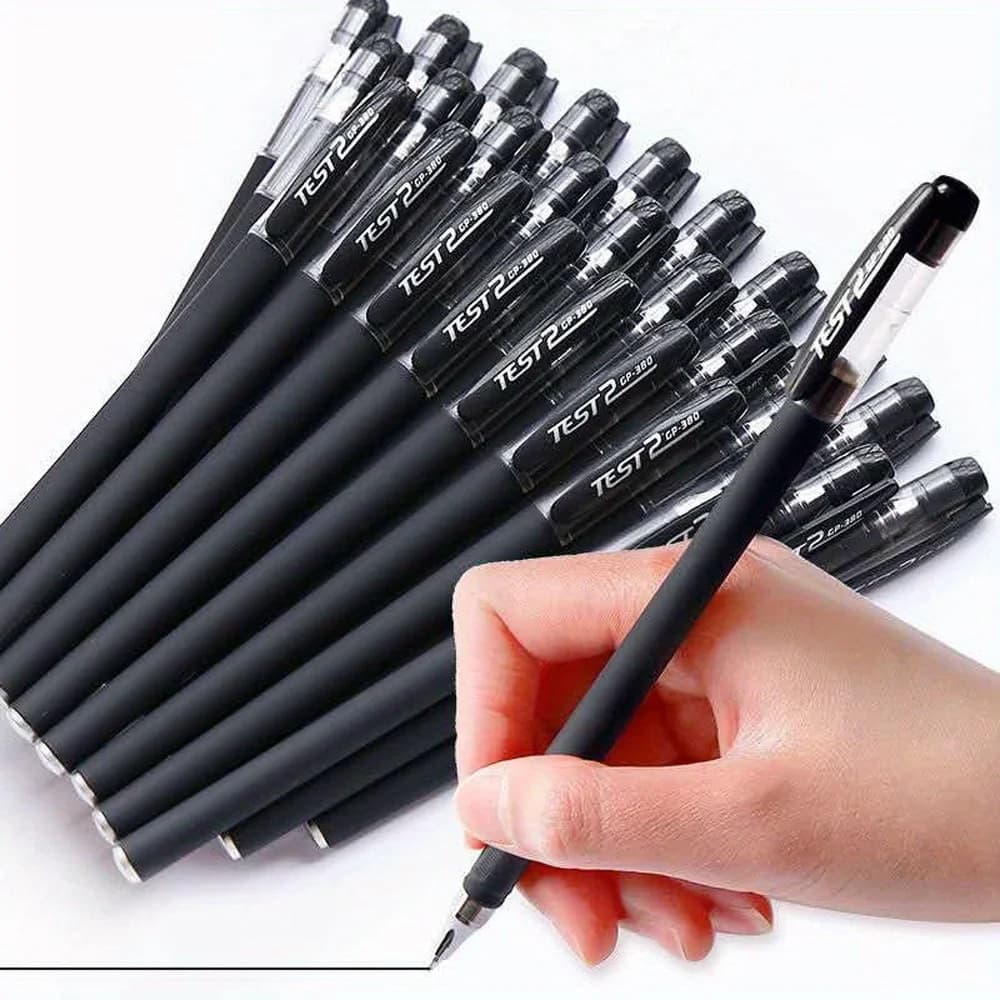 10 pz/lotto Set di Penne Gel Nero Ricarica Penne Gel Punta di Proiettile 0.5mm Scuola, Ufficio Esame Forniture di Cancelleria Kawaii Accessorio di Cancelleria