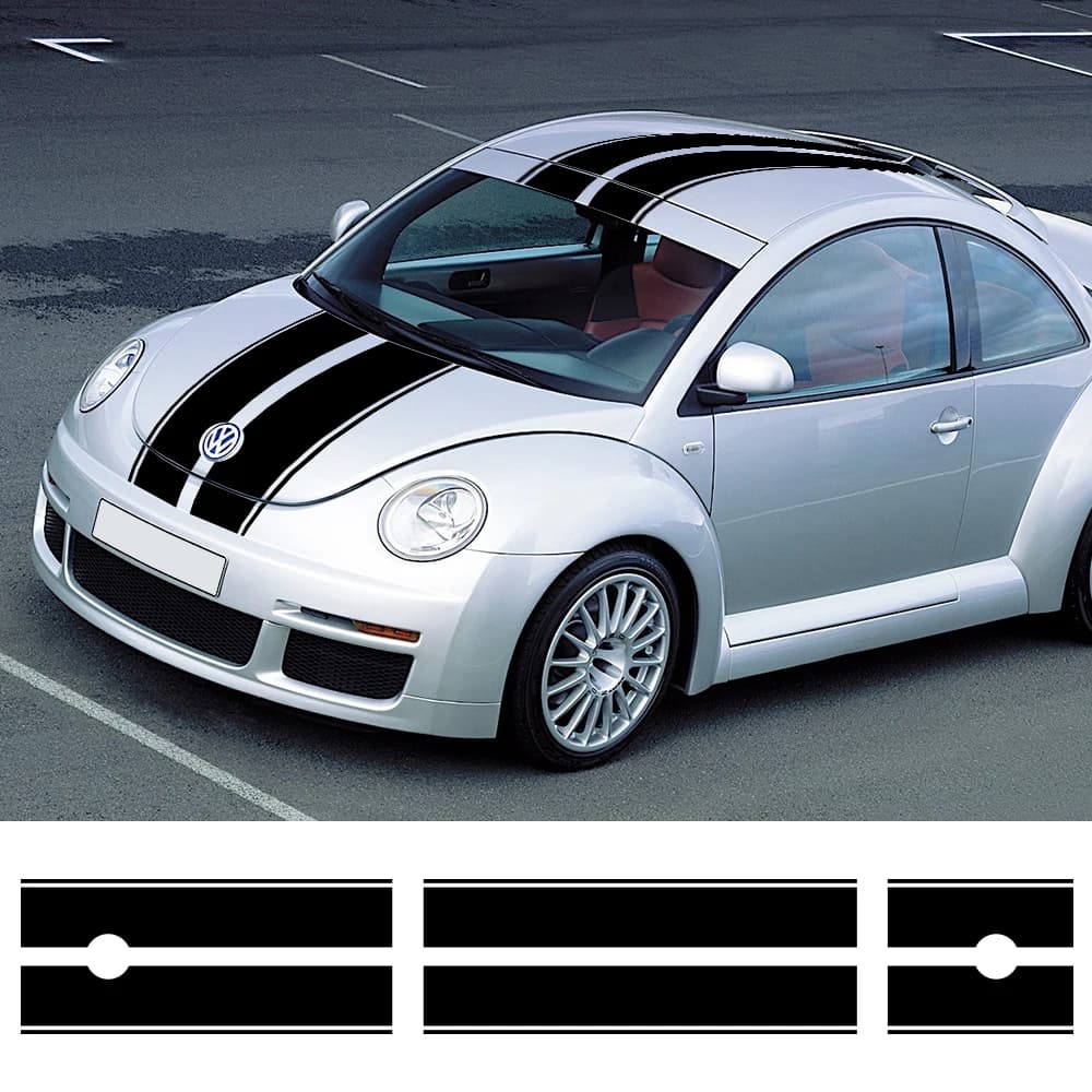 Car Styling Cofano Cofano Tetto Baule Posteriore Strisce Kit Decalcomanie In Vinile Adesivi Accessori di Tuning per Volkswagen Beetle A5 2011-2018