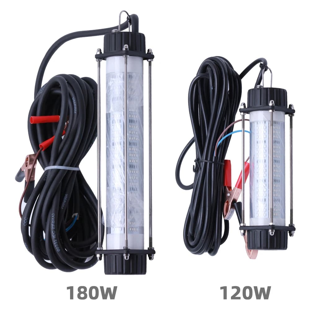 1 pcs Underwater Fishing Light for High Power Fish 120W 180W 12V 7M Green Wire White Calamari Shad Retractable Fishing Finder