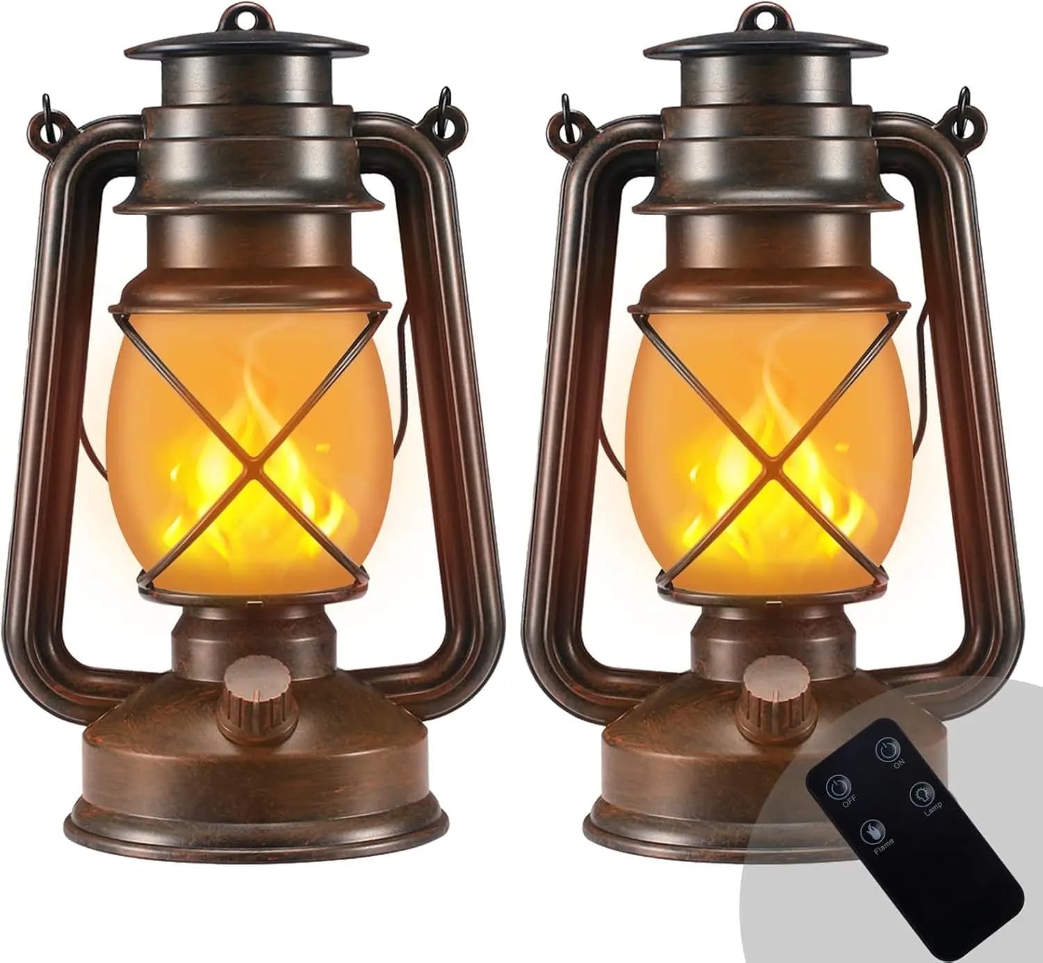 Lanterna da campeggio vintage con telecomando, fiamma, tenda a LED, lampada alimentata a batteria, decorazione portatile per Ramadan all'aperto