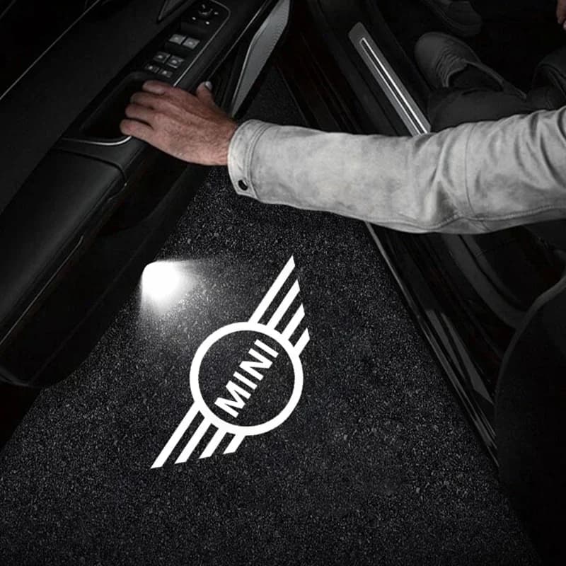 Luce di benvenuto con emblema auto HD, proiettore per portiera auto per BMW MINI Cooper Works One JCW R55 R56 R50 R53 R60 R61 F54 F55 F56 F60