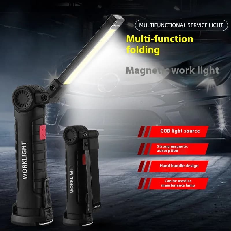 New Portable LED COB Lamp Rechargeable USB Magnetic Lantern Suspension Lamp with Built-in Battery Camping Flashlight