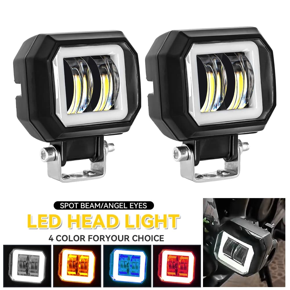 LED Fog Lamp Driving Daytime Off Road Led Light Headlight 3'' 20W Motorcycle Halo Lamps For Jeep ATV 12V 24V SUV Worklight Beams