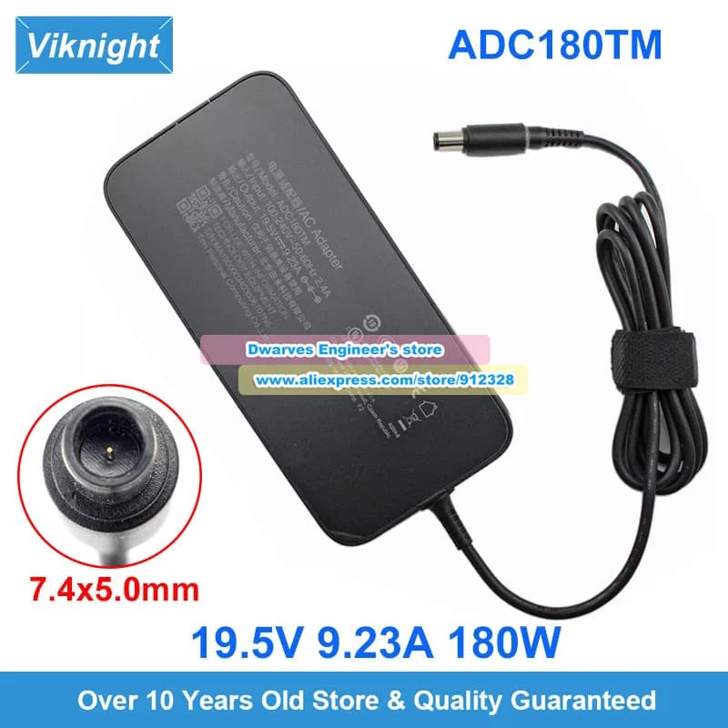 19.5V 9.23A AC Adapter ADC180TM Charger Compatible with XIAOMI 15.6 INCH 1660TI 1060G Laptop Power Supply 180W 7.4x5.0mm