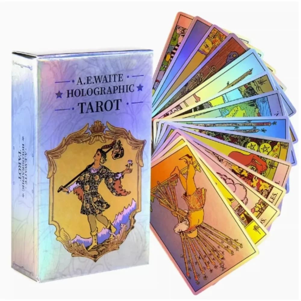 Mazzi di carte dei tarocchi arcobaleno MagicSeer da 10,3 * 6 cm Mazzi di carte dei tarocchi e set di libri per principianti Mazzo di tarocchi olografico Gioco da tavolo