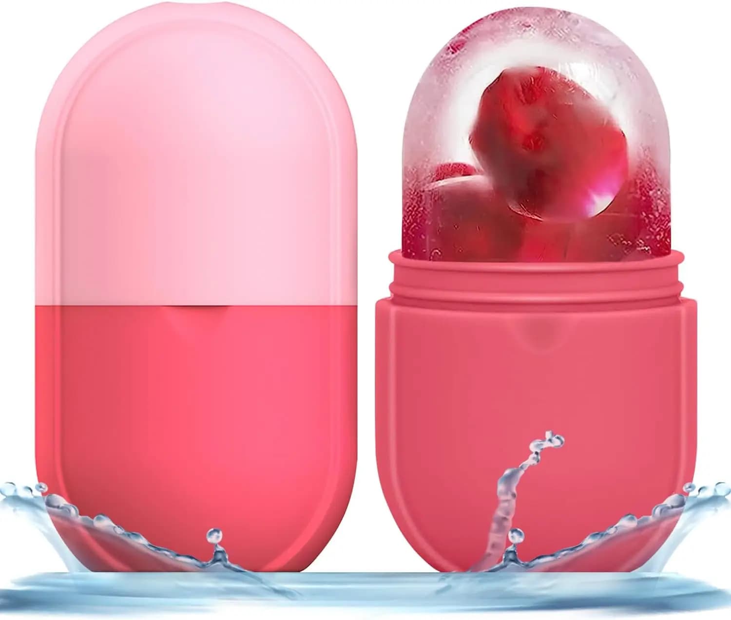 Rullo di ghiaccio di grandi dimensioni per viso e occhi, rullo di ghiaccio per il viso, strumenti per la cura della pelle del rullo di ghiaccio Regali per le donne, stampo per ghiaccio in silicone per la bellezza