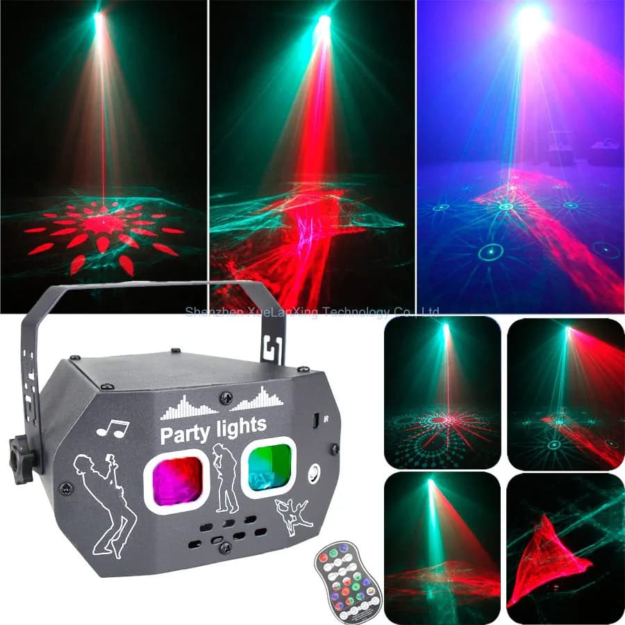 R&G Aurora Dream Effect DJ Luce da discoteca Modelli laser Proiettore RGB LED Flash Bar Danza Festa di compleanno Decorazione natalizia Lampada H2D2