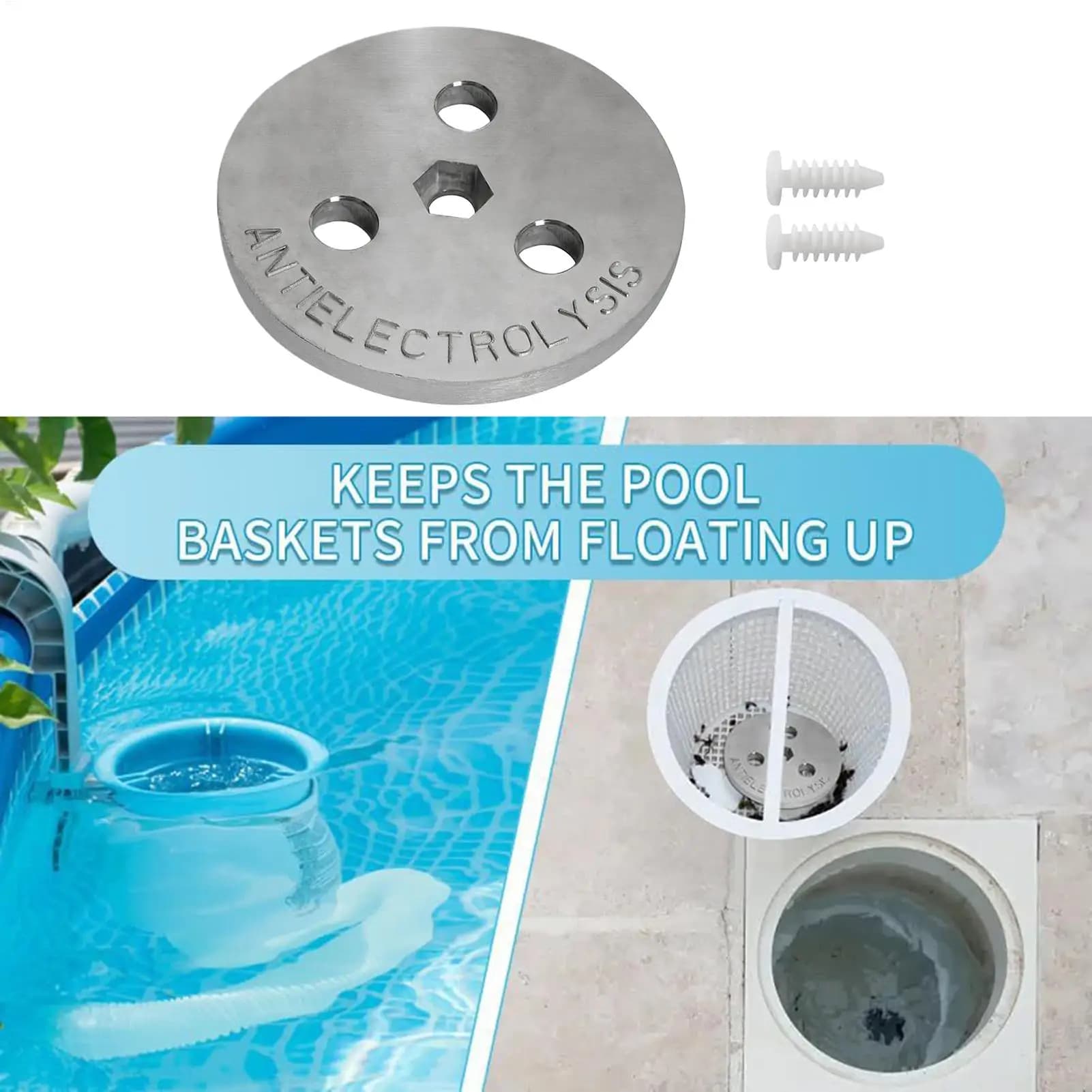 new pool Skimmer Zinc anode Weight plate Anti-electrolysis basket weight for skimmer for pool against corrosion and electrolysis