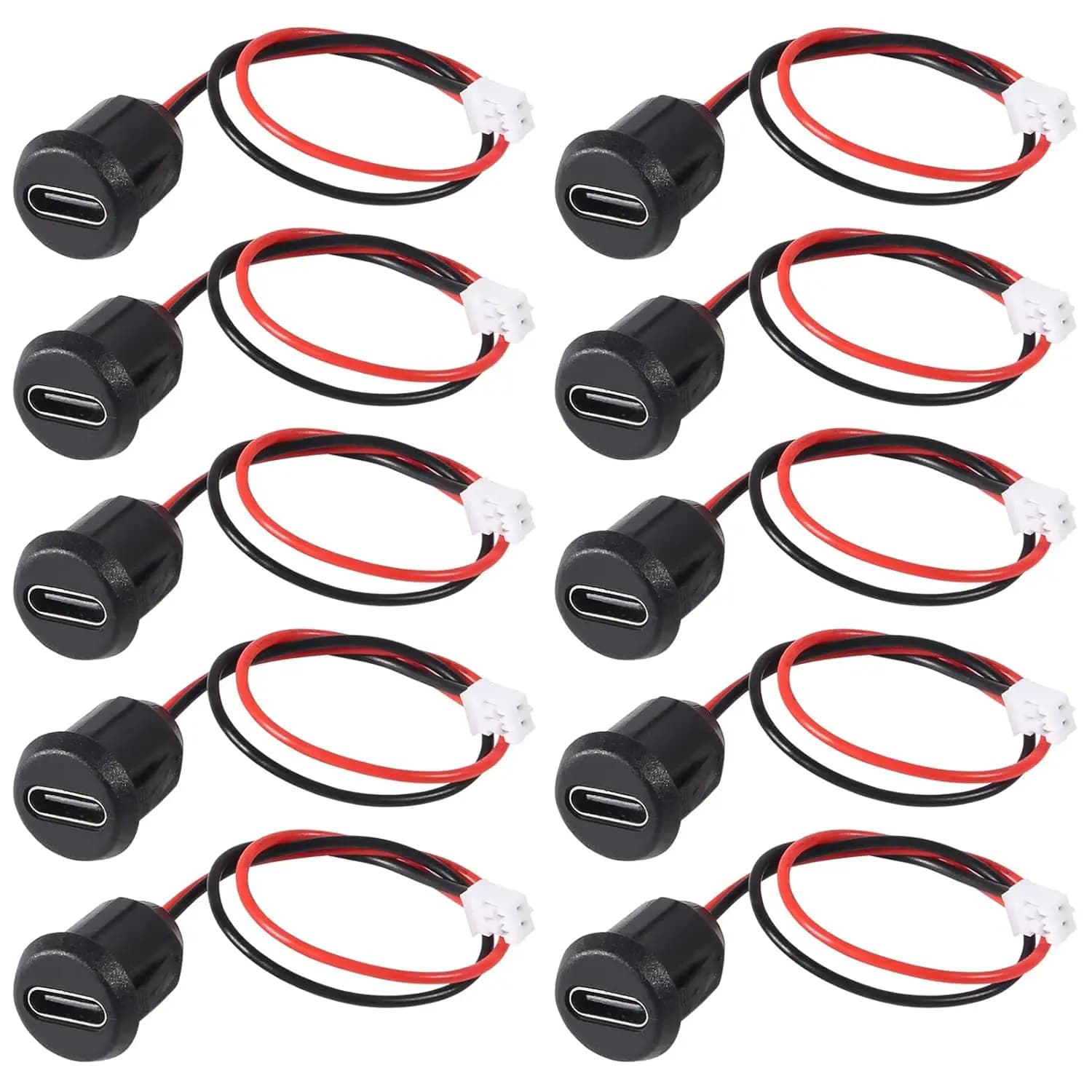 10/20PCS Tipo-C Femmina 2P Crimpatura Diretta USB Femmina Telaio C Connettore Jack Femmina Porta di Ricarica Impermeabile con Fibbia della Carta