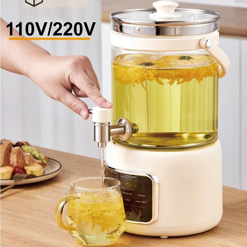 Electric kettle 110V/220V, Intelligent tea maker, Commercial dispenser, Fruit tea jug, Multifunctional glass kettle with Timer, 3L