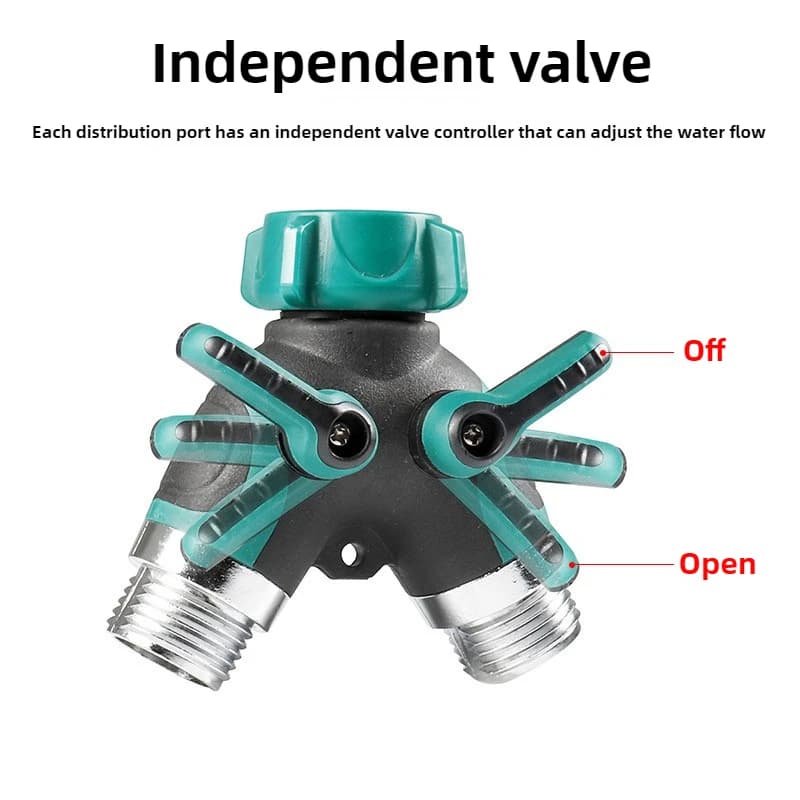 Valvola di intercettazione a doppia Y per splitter per tubo da giardino per tubi dell'acqua da prato all'aperto per la casa