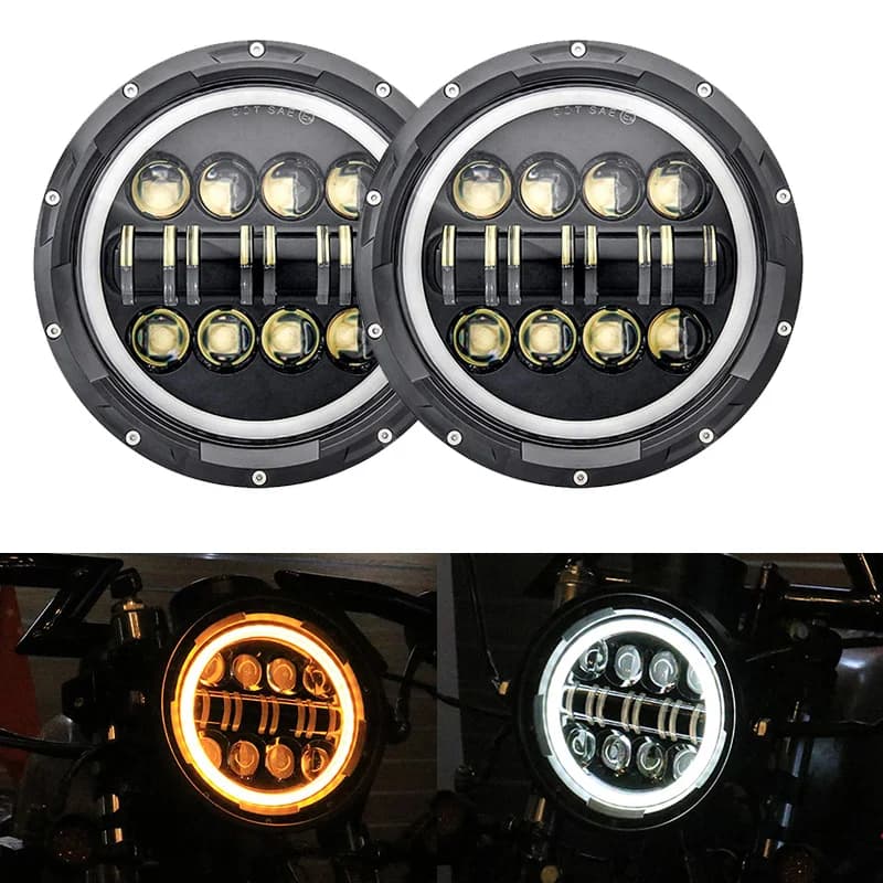 2pc 7 pollici rotondo LED faro angolo occhi faro per Lada Niva 4x4 suzuki Samurai Hummer H1H2 faro di proiezione per VAZ 2101