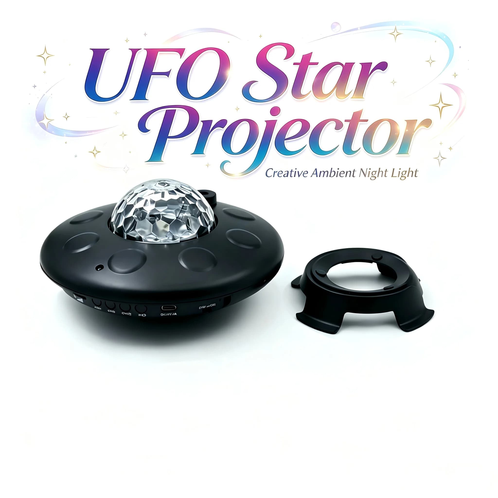 BTK10 UFO Starry Sky Projector Lamp Bluetooth Music Speaker RGB Galaxy Nebula Projection Night Light Home Atmosphere Decor Lamp