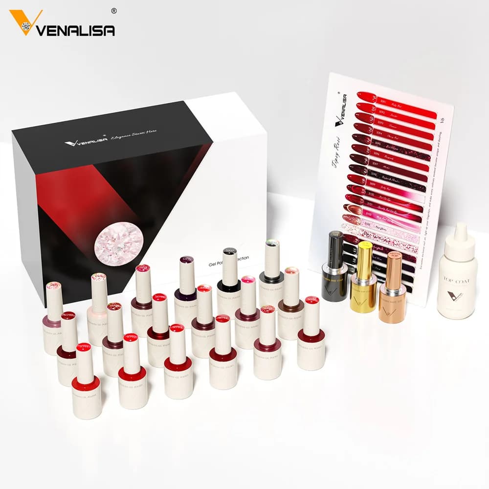 1Set VENALISA V6 Set intero 10ml HEMA FreeTPO Free Vegan Smalto per unghie Display a colori Gel Vernice per unghie Maincure Valigia di marca