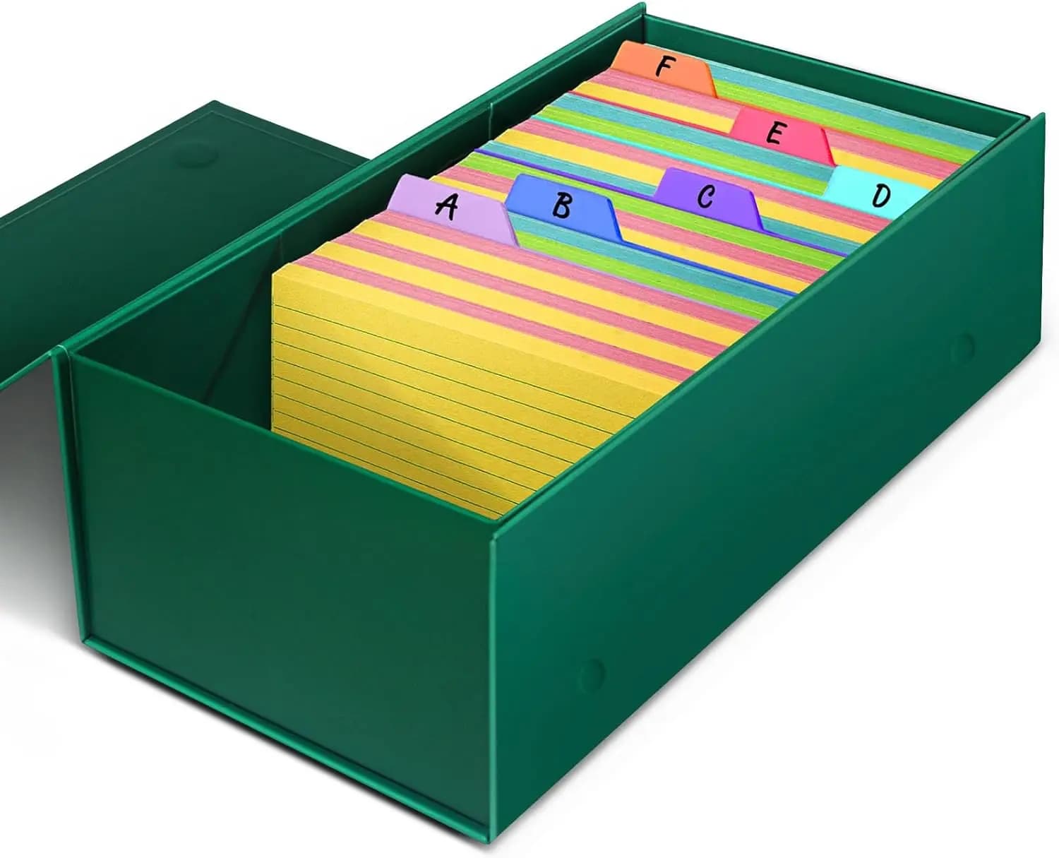 Porta schede 3x5, scatola portaoggetti 3,5x5,5 pollici, grande capacità - 1 confezione, verde