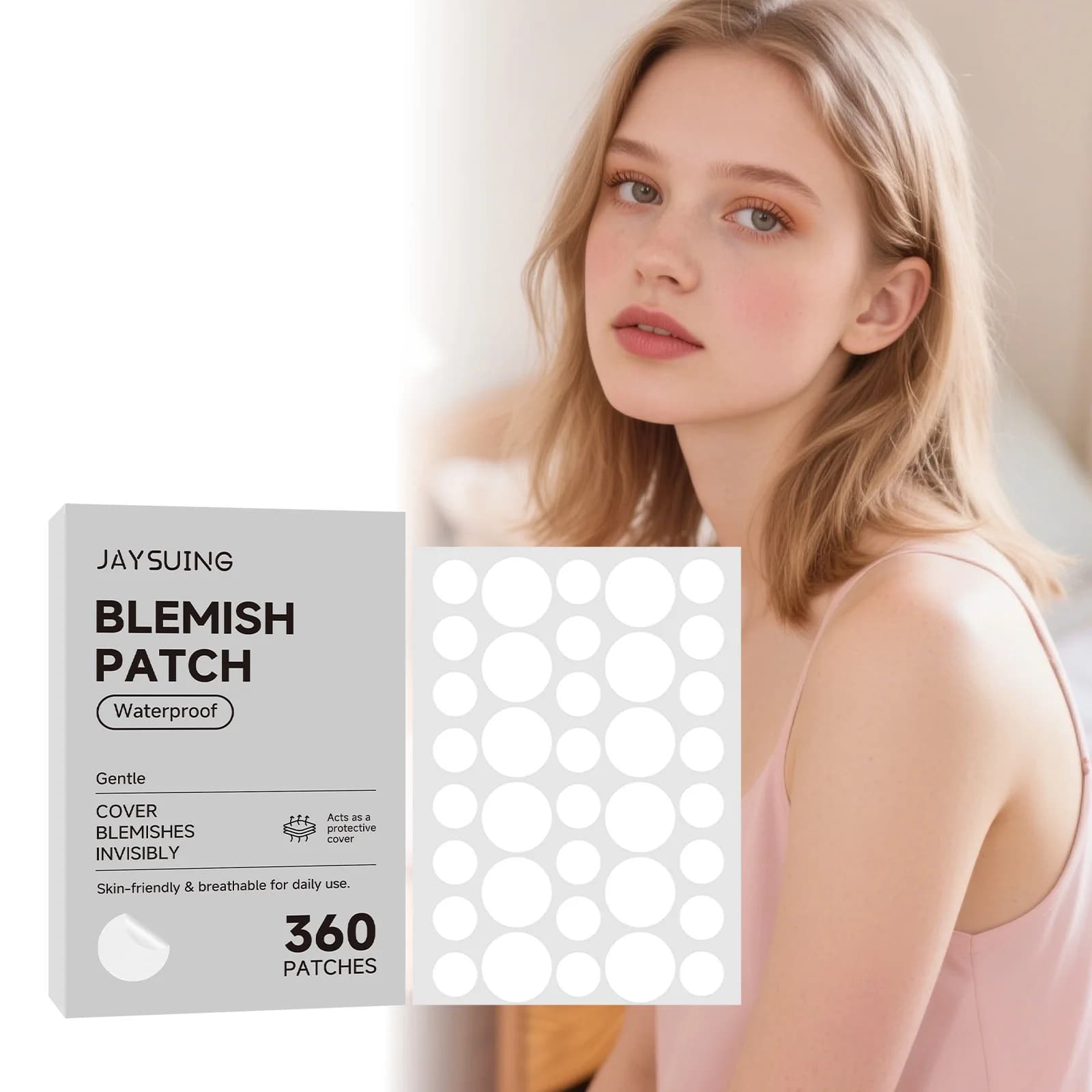 360 pieces of waterproof patches for acne, for facial care, skin care accessory, suitable for all skin types.