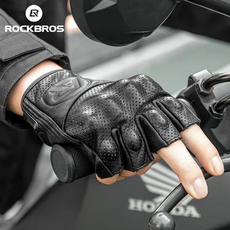 ROCKBROS Bicycle Man Woman Gel Protection Tactical Motorcycle Gloves Motorcycle Sports Gloves Short Bike Gloves Half Fins Breathable fingers
