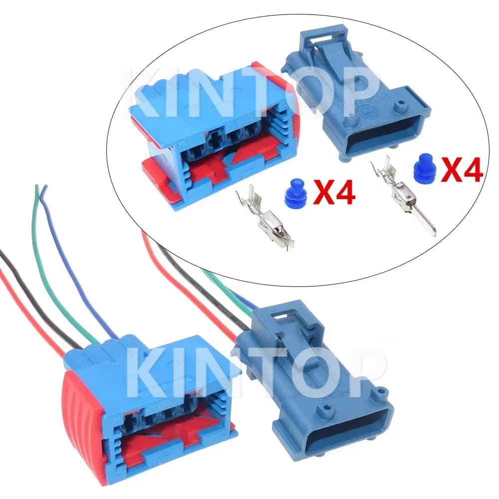 1 Set 4 Pin 144998-3 Presa di cablaggio per auto con assemblaggio CA con cavi 185001-3 Connettori per cavi maschio femmina automatici 3-965261-1