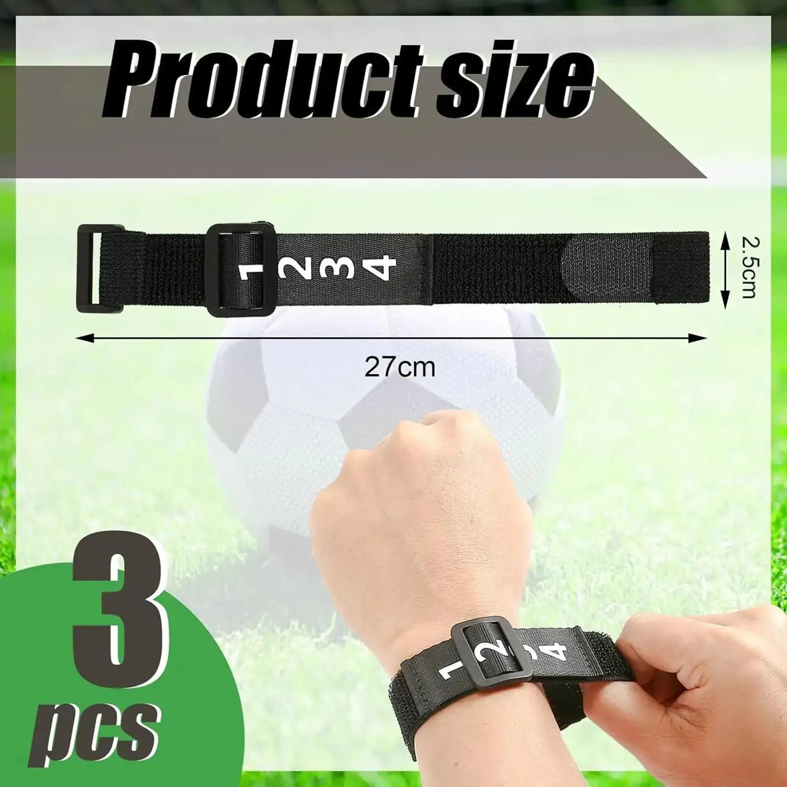 4 braccialetti numerati per il football americano, marcatori da gioco professionali, leggeri, portatili, resistenti all'usura, per partite ufficiali