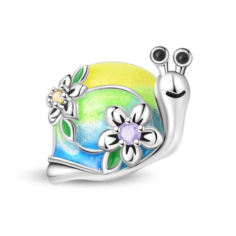 Charm in Argento Sterling 925 a Forma di Lumaca Elfo Luminosa, Compatibile con Bracciali Originali da 3mm, Gioielli Fai-da-Te per Donne, Regalo di Compleanno e Anniversario