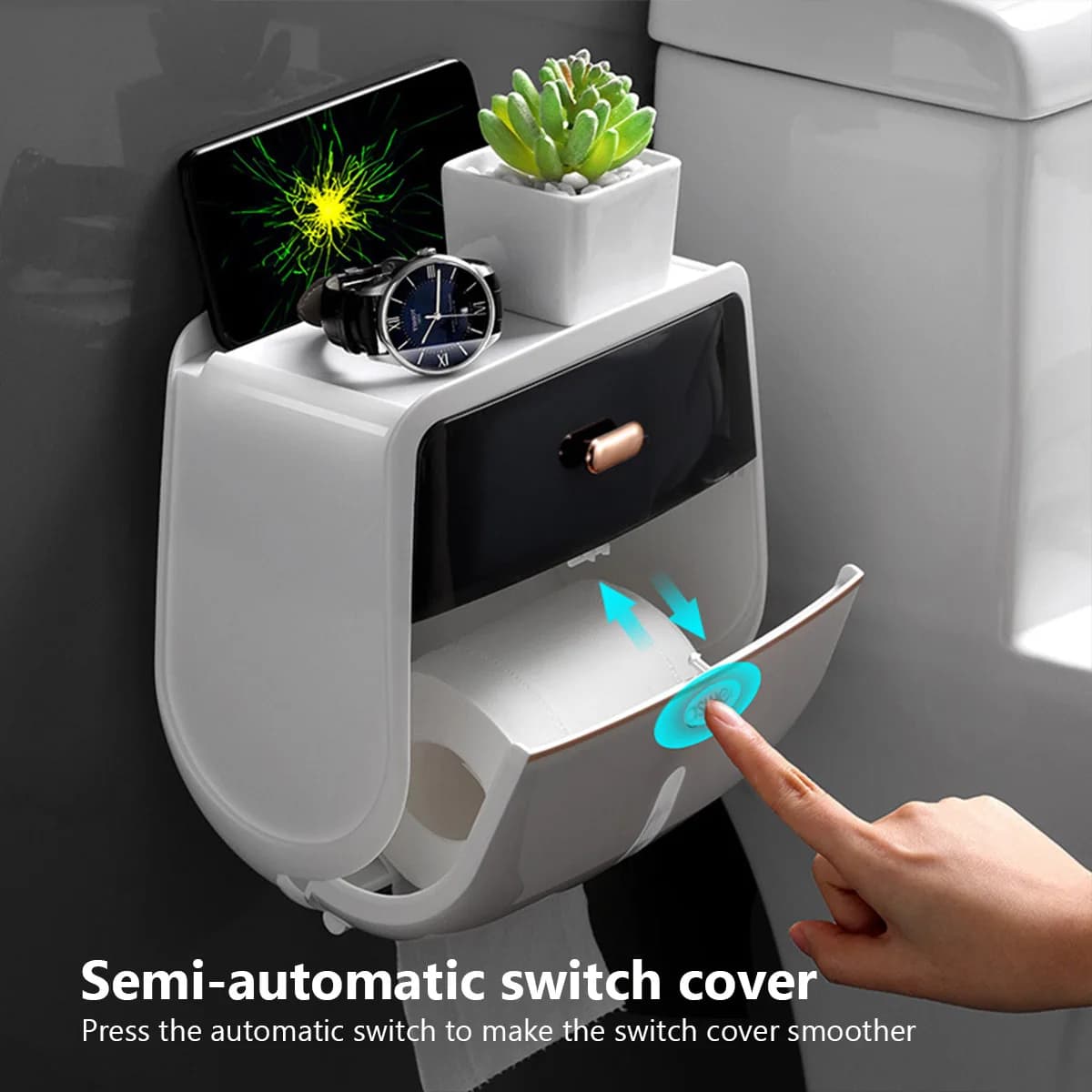 Portable Toiletry Card Holder Double Layer Waterproof Plastic Paper Dispenser For Toilet Storage Box Bathroom Accessories