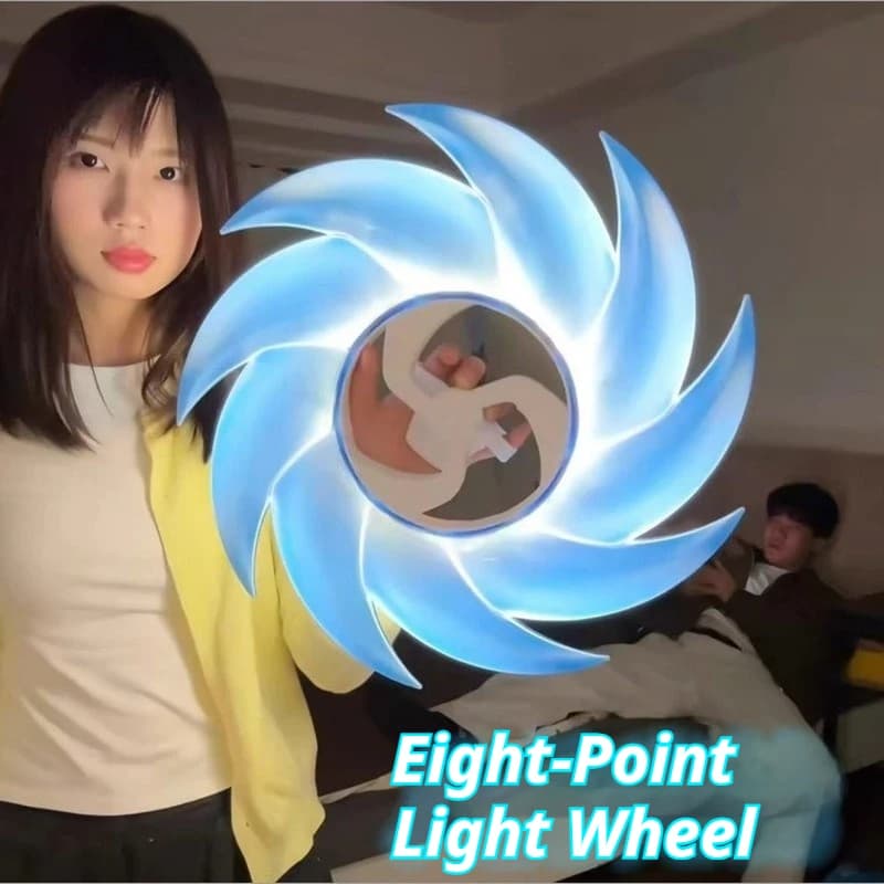 Led Spinning Light Ring Toy Creative Luminous Photography Prop Cosplay Glow Disc Rotating Light Sword Gift Desk Decor Party Toy