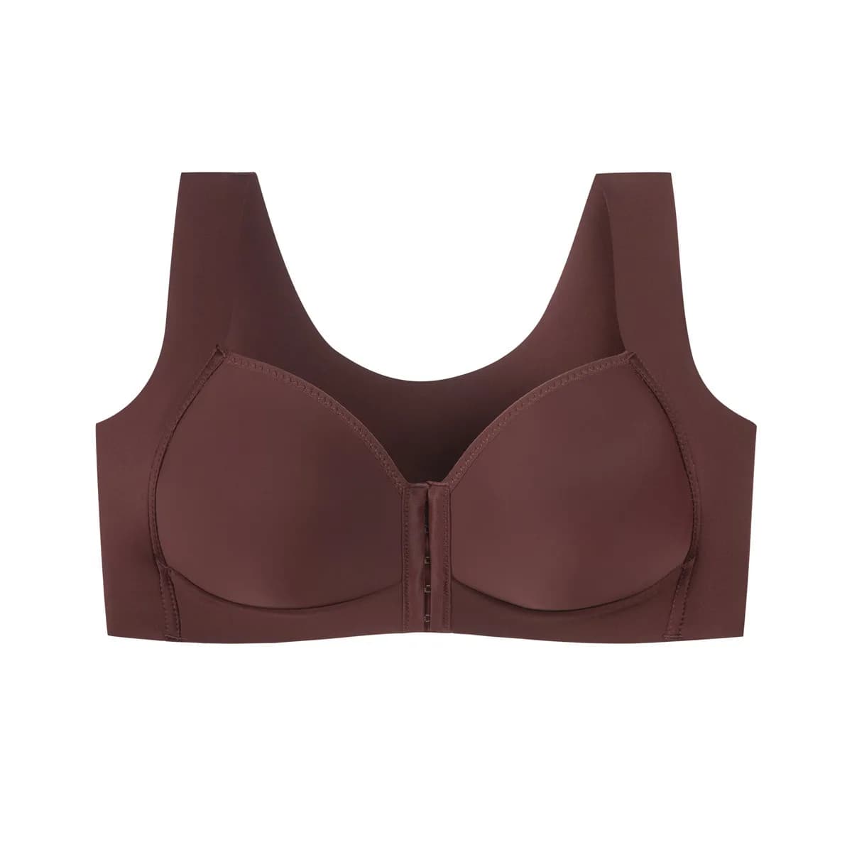 Soft and seamless wireless bra, big, sexy size, with front closure, comfortable, slim, push-up, without steel rings, woman's underwear