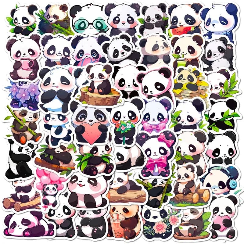10/30/50PCS Carino Panda PVC Adesivo Decorazione Estetica Scrapbooking Cancelleria Coreana FAI DA TE Mano Contabilità Materiale Scolastico