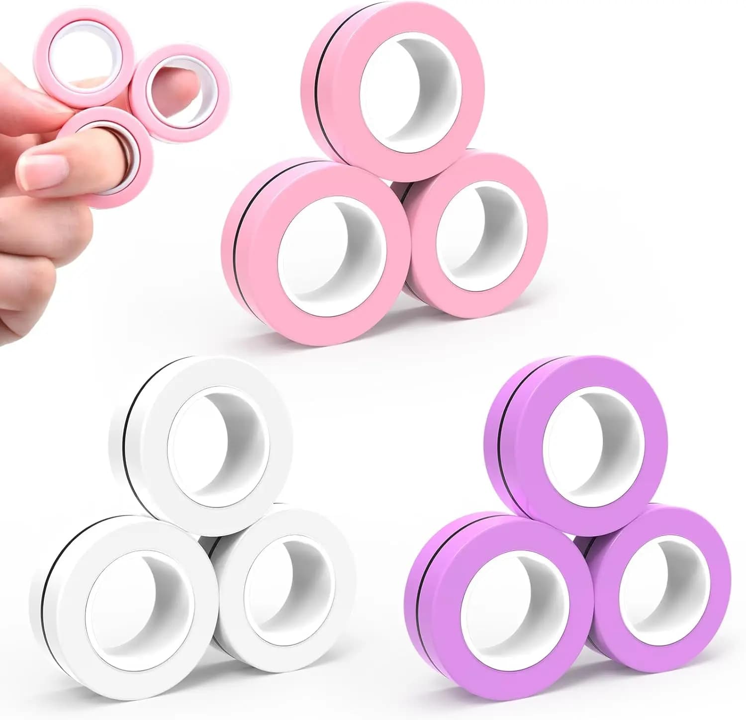 Anello magnetico Fidget Toys Set ADHD Ansia Spinner magnetico per dito per adolescenti Adulti Bambini Giocattolo antistress con magnete più cool