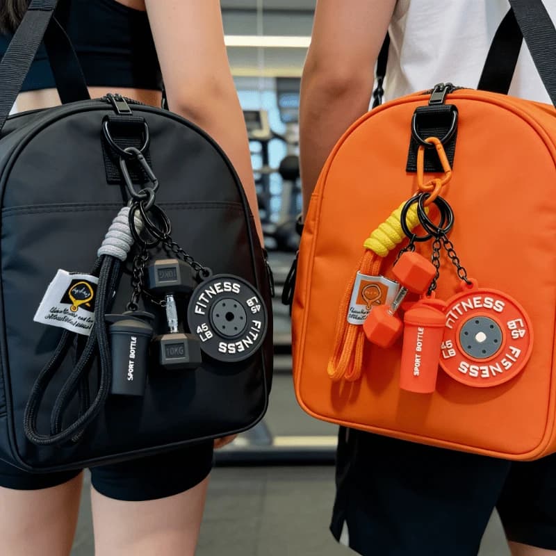 Multi-Color Sports-Style Handmade Barbell and Dumbbell Keychain, Suitable for Couples, Essential for Sports Enthusiasts