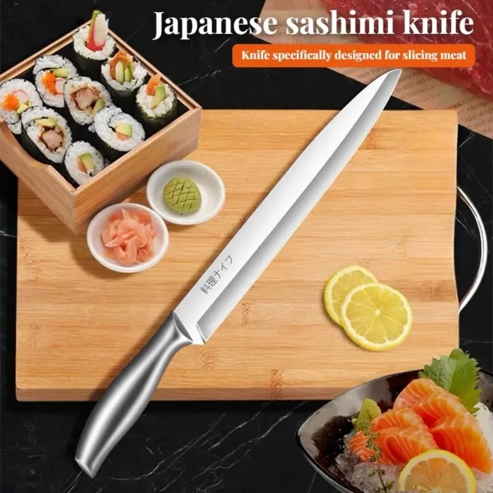 PLYS- Japanese professional knife for home use salmon sashimi, stainless steel salmon sashimi knife, specialized sharp knife